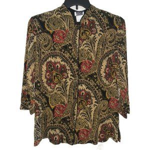 Regal Jacket Women’s Size S Multicolor Embossed Paisley Button Up Cardigan